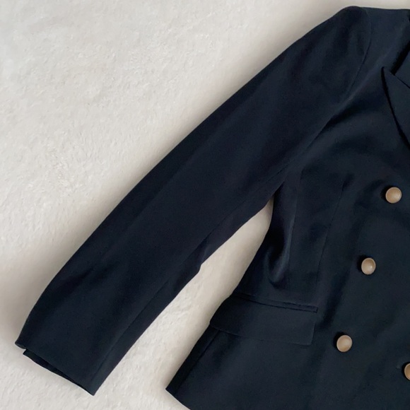 {VTG} Theory | Wool Blend Military Utilitarian Double Breasted Blazer Jacket (8) - Picture 4 of 17